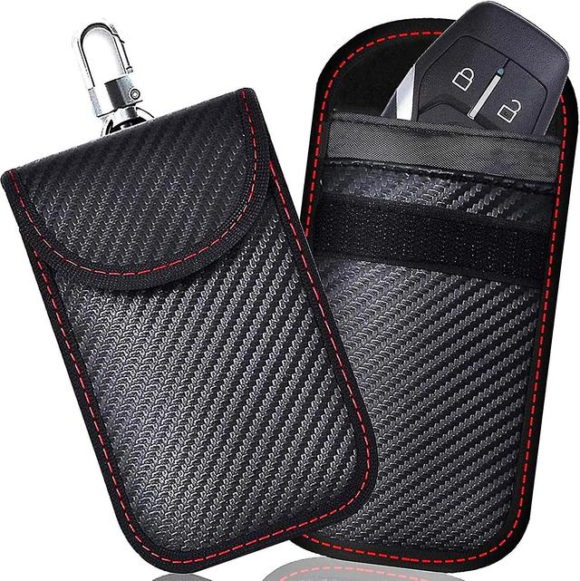 Dww-Lot de 2 botes de sacs Faraday anti-RFID, sac de protection de signal de cl de voiture en fibre de carbone on Productcaster.