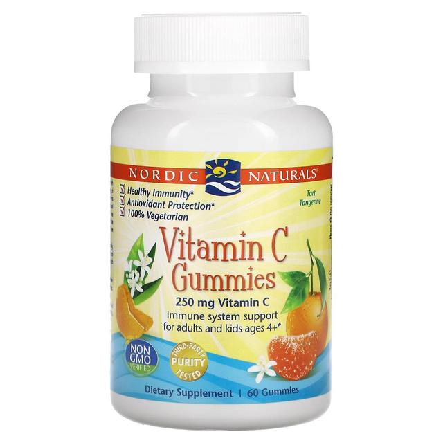 Nordic Naturals, Vitamines gélifiées à la vitamine C, 4 ans et +, mandarine acidulée, 125 mg, 60 bonbons gélifiés on Productcaster.