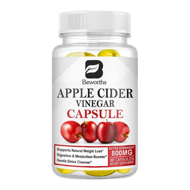 Visgaler Organic Apple Cider Vinegar Capsules For Supports Healthy Weight Management,digestion,detox&immune Soothes Gas&bloating 30pcs on Productcaster.