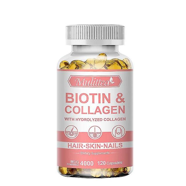 Guoguo Biotin With Collagen Supplement Protein Support Anti Aging Strong Nails Shiny Hair Glowing Smooth Skin Muslim Capsules 60pcs on Productcaster.