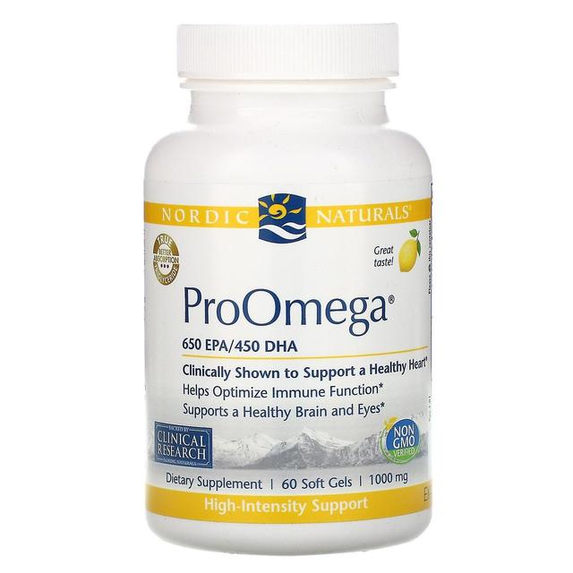 Nordic Naturals, ProOmega, sitruuna, 1 000 mg, 60 pehmeää geeliä on Productcaster.