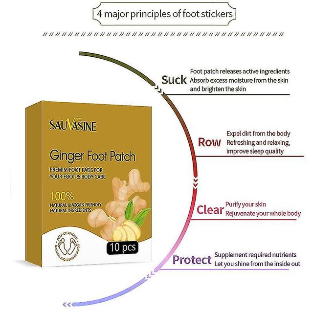 Foot Pads - (60 ) Ginr Foot Pads For Improved Sleep And Anti-stress, Bamboo Vinegar And Ginr Ingredient on Productcaster.