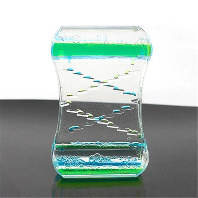 unbrand Kids Liquid Water Drop Hourglass Anti Stress Toys Table Games Relieve Boredom Blue and Green on Productcaster.