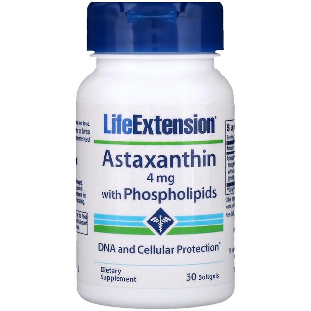 Life Extension Life Pidennys, astaksantiini fosfolipideillä, 4 mg, 30 pehmeää geeliä on Productcaster.