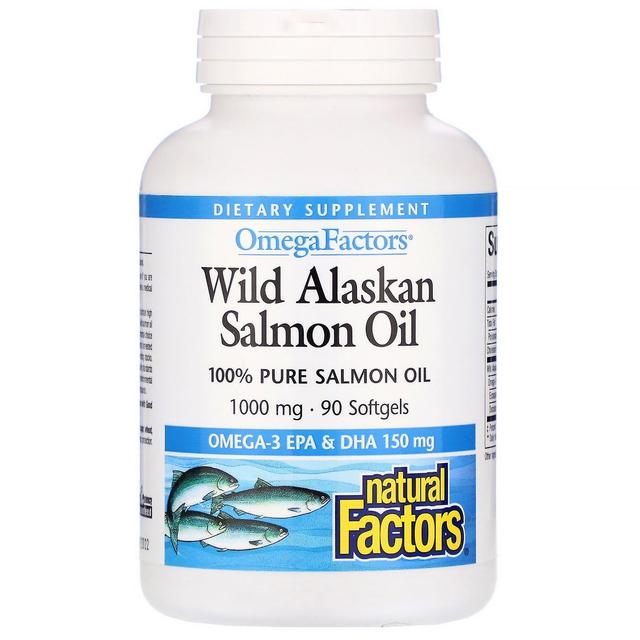 Natural Factors, Wild Alaskan Salmon Oil, 1,000 mg, 90 Softgels on Productcaster.