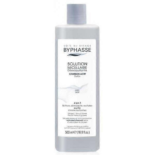 Byphasse micellar cleansing solution with activated charcoal 500ml - gentle makeup remover on Productcaster.