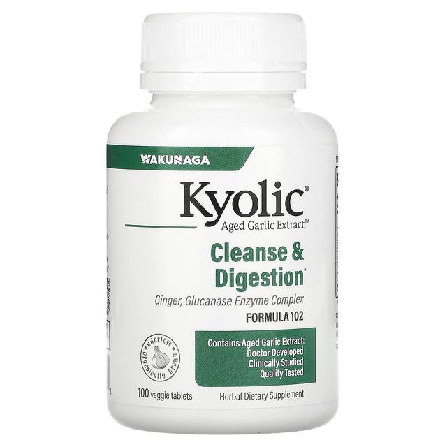 Kyolic, Aged Garlic Extract, Cleanse & Digestion, Formula 102, 100 Veggie Tablets on Productcaster.