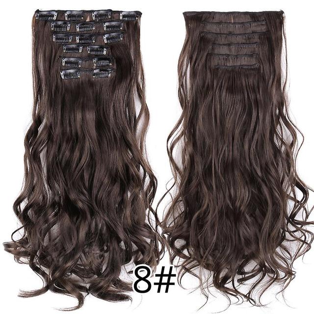 Duqi Leeons Synthetic Hair Curly Clip In Wig Extension 16 Clips In Hair Extension Hair Pieces Fake Hair Extension Synthetic 49 Colors curly 8 22inches on Productcaster.