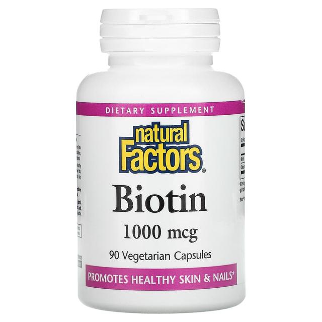 Natural Factors, Biotin, 1,000 mcg, 90 Vegetarian Capsules on Productcaster.