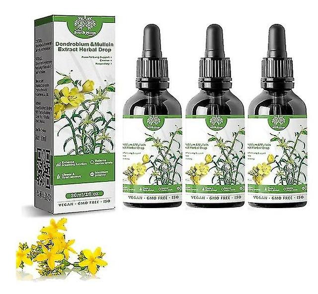 Dendr0bium Extrait De Molène - P0werful Poumon Supp0rt Respirat0ry Nettoyer Dr0ps En Fait À Base De Plantes 3pcs on Productcaster.