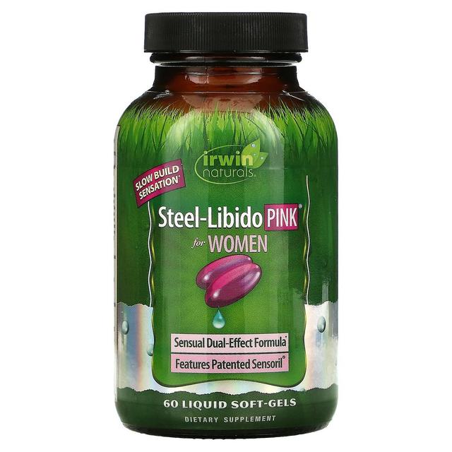 Irwin Naturals, Stål-libido, Rosa, För kvinnor, 60 flytande mjuka geler on Productcaster.