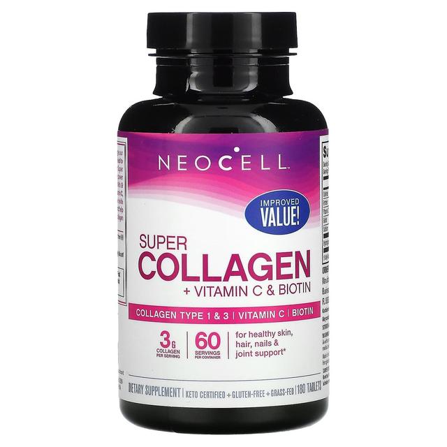 NeoCell, Super Collagen, + Vitamin C & Biotin, 180 Tablets on Productcaster.