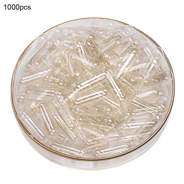 wirlsweal 1000Pcs Transparent Hollow Gelatin Empty Separated Medical Powder Capsule Shells on Productcaster.