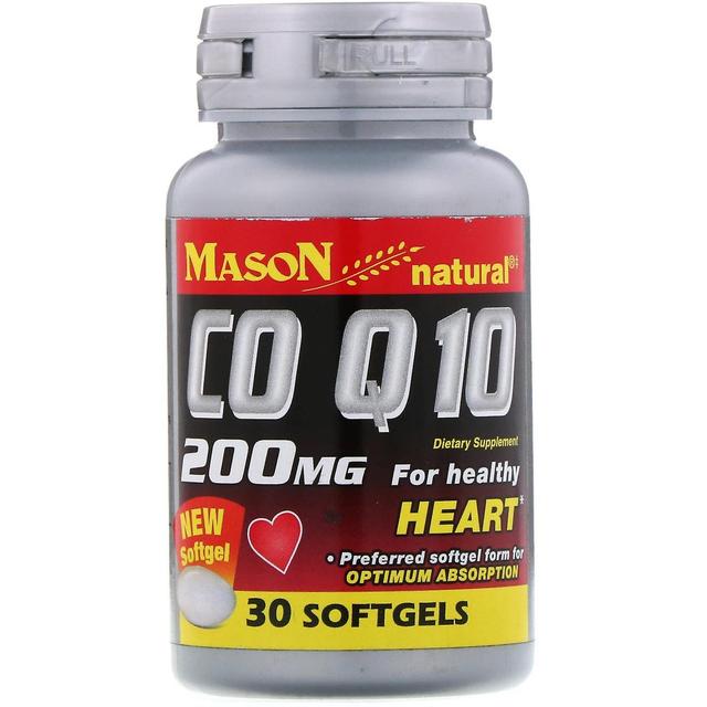 Mason Natural, COQ-10, 200 mg, 30 pehmeää geeliä on Productcaster.