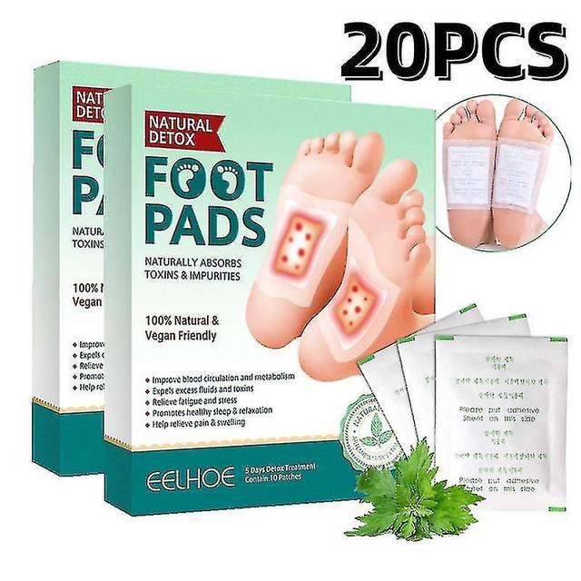 20pcs Detox Foot Pads To Remove Body Toxins & Dampness, Deep Cleansing Pads For Stress Relief & Sleep Aid on Productcaster.