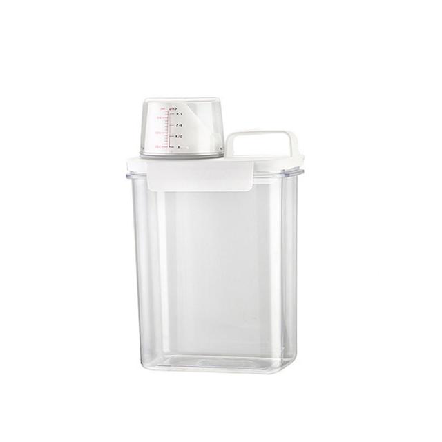 Sinknap 1100/1800/2300 ml Caja de polvo de ropa con taza medidora Dispensador de detergente para lavar ropa tipo doble sello Uso diario 1800ml on Productcaster.