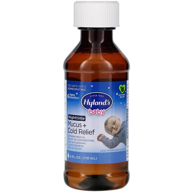 Hyland's, Baby, Nighttime Mucus + Cold Relief, Ages 6 Months+, 4 fl oz (118 ml) on Productcaster.