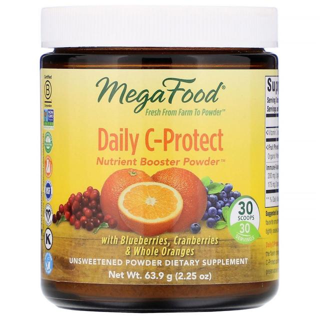 MegaFood, C-Protect giornaliero, Polvere di Booster Nutriente, Non zuccherato, 63,9 g on Productcaster.