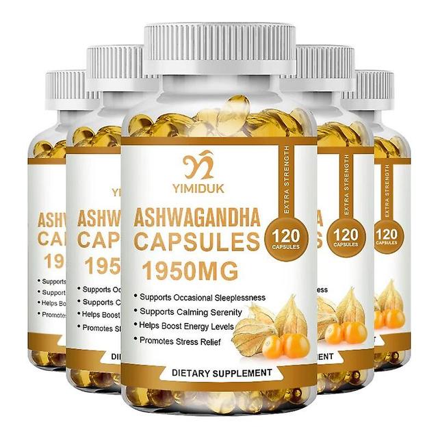 Vorallme Yimiduk Pure Organic Ashwagandha Extract Capsule 1950mg| Potent Concentrated Extract | Maximum Strength Formula | Non-GMO Vegan 5 Bottles ... on Productcaster.