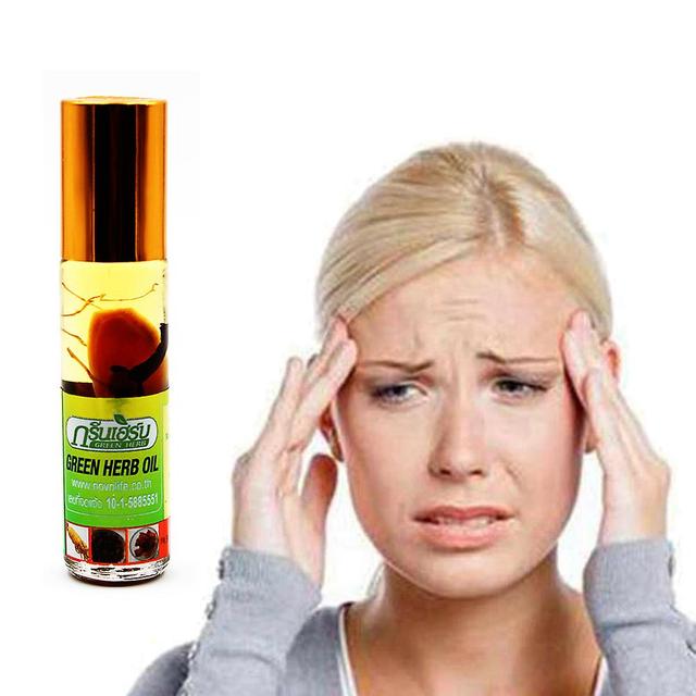 Qian 8ml Thai Green Herb Nasal Peppermint Oil Huile essentielle Rafraîchissante Maladie du cerveau Huile rafraîchissante Douleur Soulagement Compos... on Productcaster.