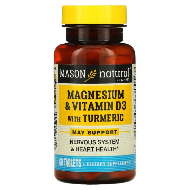 Mason Natural, Magnesium & Vitamin D3 with Turmeric, 60 Tablets on Productcaster.