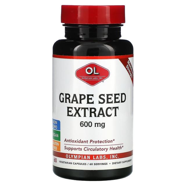 Olympian Labs Inc. Olympian Labs Inc., Grape Seed Extract, Maximum Strength, 600 mg, 60 Vegetarian Capsules on Productcaster.