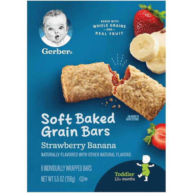 Gerber, Soft Baked Grain Bars, 12+ Months, Strawberry Banana, 8 Individually Wrapped Bars, 0.68 oz ( on Productcaster.