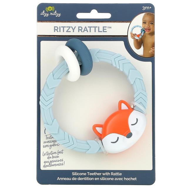 itzy ritzy, Ritzy Rattle, Silicone Teether with Rattle, 3+ Months, Fox, 1 Teether on Productcaster.