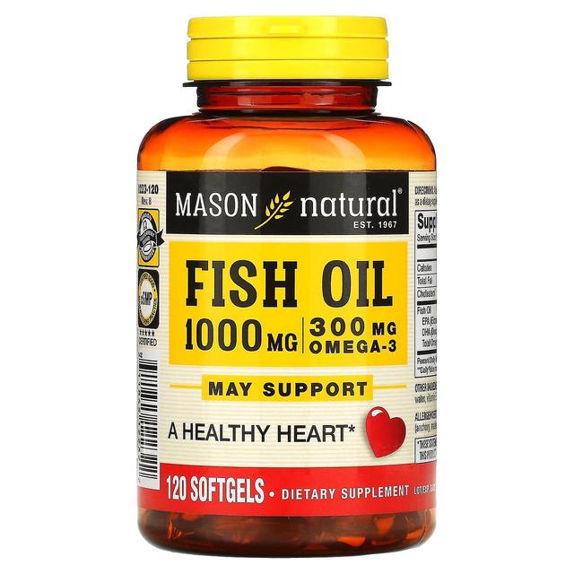 Mason Natural, Fish Oil, 1,000 mg, 120 Softgels on Productcaster.