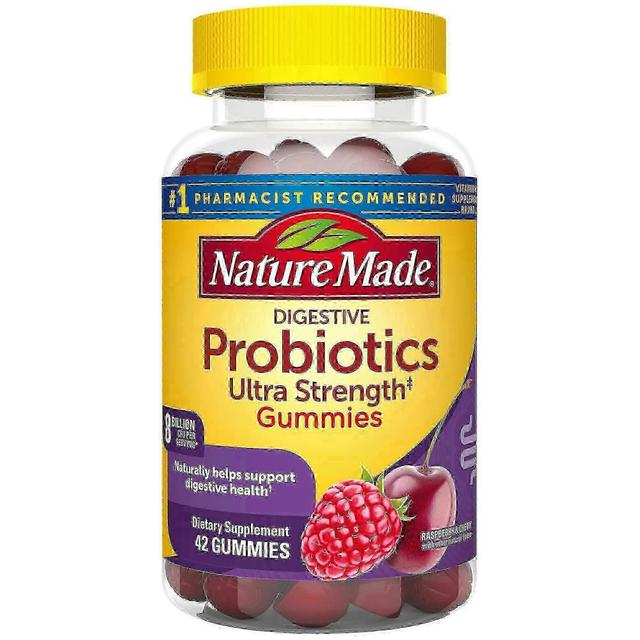 Nature Made Die Natur machte Verdauungsprobiotika ultra starke Gummis, Himbeere & Kirsche, 42 ea on Productcaster.