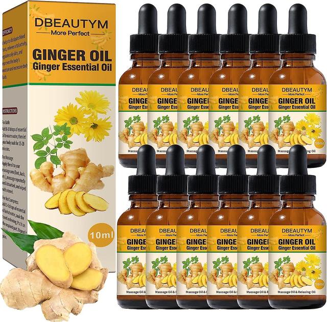 12 Pack Ginger Oil Hatic Drainage Massage Oil, Vitamin E Oil For Skin, Belly Hatic Drainage Ginger Oil -arnica Ginger Oil For Hatic Drainage,warming S on Productcaster.