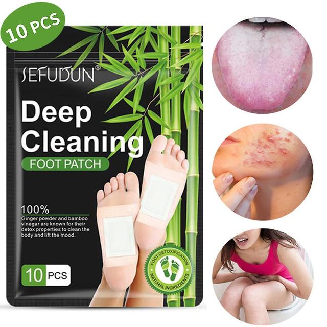 10pcs Detox Foot Patches Bamboo Charcoal Pads Detoxification Body Toxins Deep Cleansing Slimming Str on Productcaster.