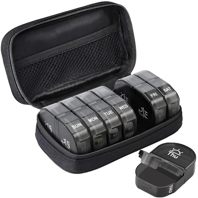 Wlcxs Morning Evening Storage Bag Travel Pill Box 7 Days Supplement Capsule Weekly on Productcaster.