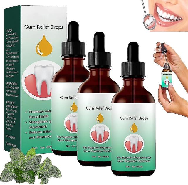 Gum Regrowth Drops, Gum Therapy Drops, 30ml Gum Restoration Drops Gum Repair Regrowth Treatment For Receding Gum, Rejuvenate Gums 3pcs - 30ml on Productcaster.