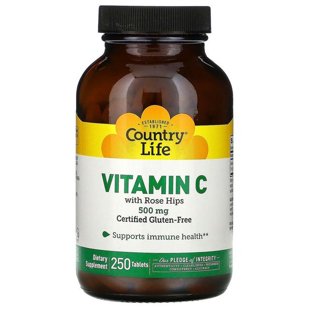 Country Life, Vitamin C with Rose Hips, 500 mg, 250 Tablets on Productcaster.