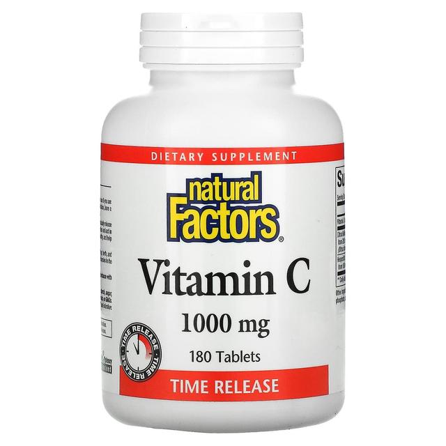 Natural Factors Naturlige faktorer, C-vitamin, Tidsudgivelse, 1.000 mg, 180 tabletter on Productcaster.