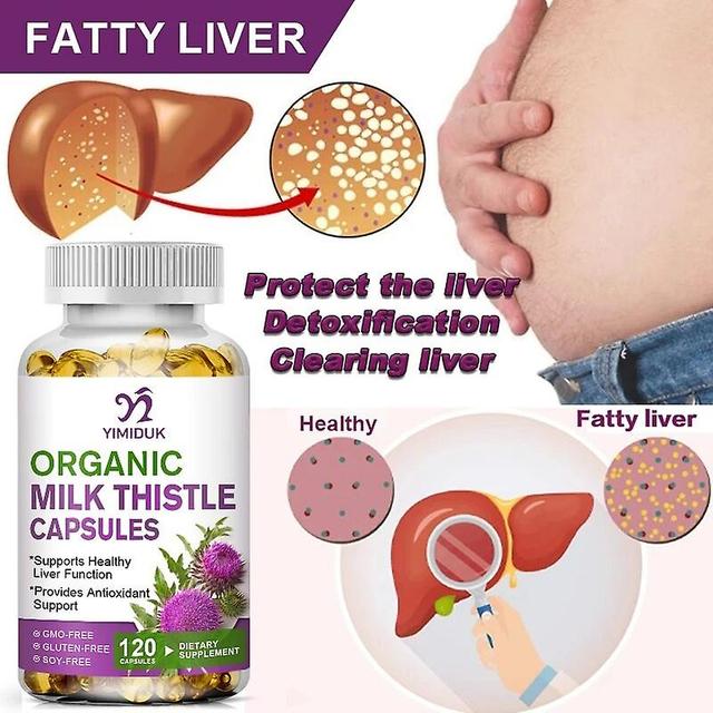 Visgaler Milk Thistle Capsule 1000mg Silymarin Marianum & Dandelion Root For Liver Health Protect Cardiovascular Antioxidant Detox 1 Bottles 60 PCS on Productcaster.