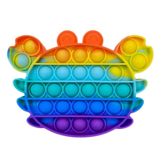 Stuff Certified Stuff Certified Pop It - Fidget Anti Stress Toy Bubble Toy Silicone Crab Rainbow on Productcaster.