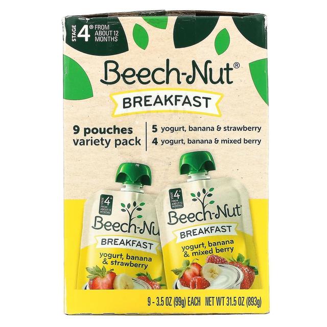 Beech-Nut, Breakfast, Variety Pack, Stage 4, 9 Pouches, 3.5 oz (99 g) Each on Productcaster.