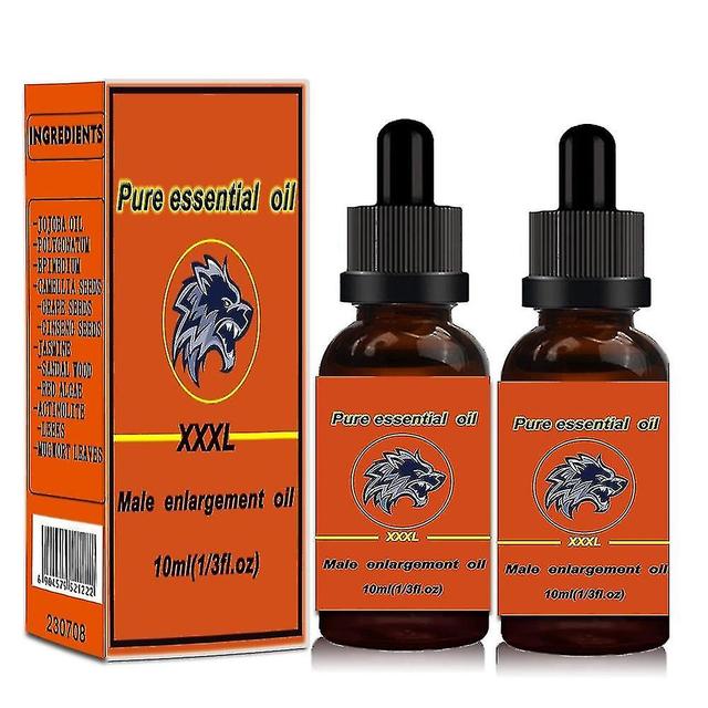 Óleo de alargamento, 10ml de óleo essencial de alargamento masculino, aumento do crescimento do espessamento maior ampliar para o homem 2Pcs on Productcaster.