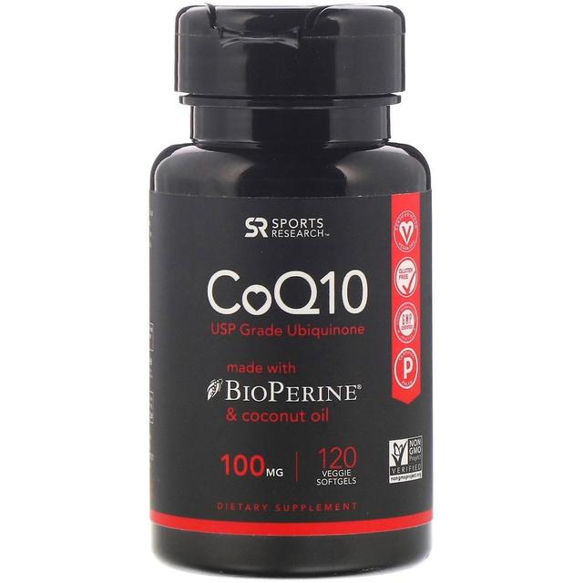 Sports Research, CoQ10 with BioPerine & Coconut Oil, 100 mg, 120 Veggie Softgels on Productcaster.