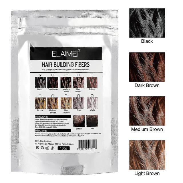 Hair Fiber Powder Hairdressing Powder Hairline Powder Thick Hair Replacement Powder 4 Colors And Two Specifications [SP Medium brown 100g on Productcaster.