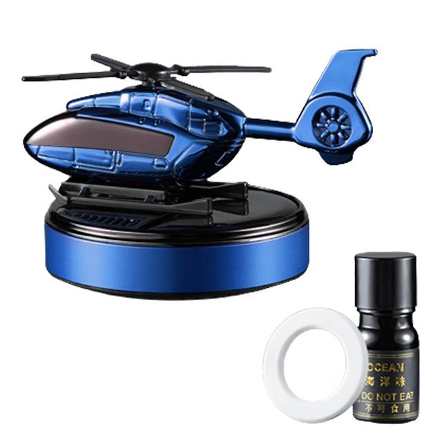 Personalized Solar Car Perfumes With Helicopter Car Perfumes Diffuser Ornament For Car Auto Decor Blue on Productcaster.