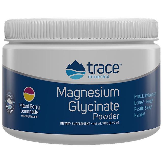 Trace Minerals Minerały śladowe Glicynian magnezu w proszku 6.35 uncji (180 g) Mieszany smak lemoniady jagodowej on Productcaster.