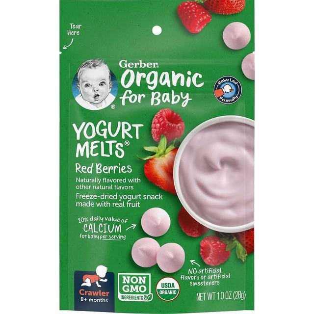 Gerber, Organic for Baby, Yogurt Melts, 8 + Months, Red Berries, 1 oz (28 g) on Productcaster.