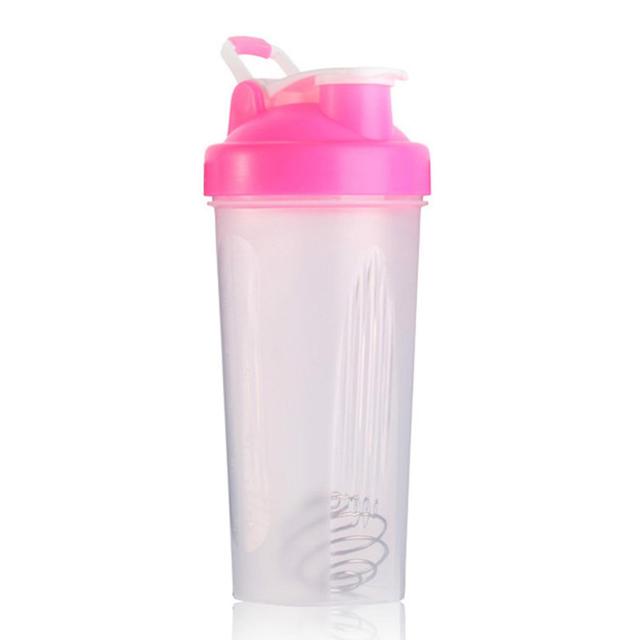 600ml Shaker Bottle Eco-friendly Large Capacity Plastic Protein Powder Mixing Mug For Outdoor Pink on Productcaster.