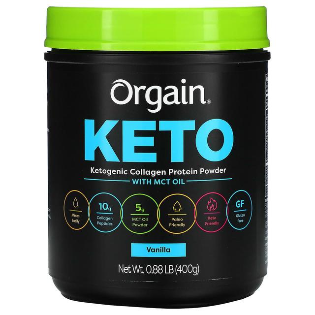 Orgain, Keto, ketogent kollagenproteinpulver med MCT-olja, vanilj, 0.88 lb (400 g) on Productcaster.