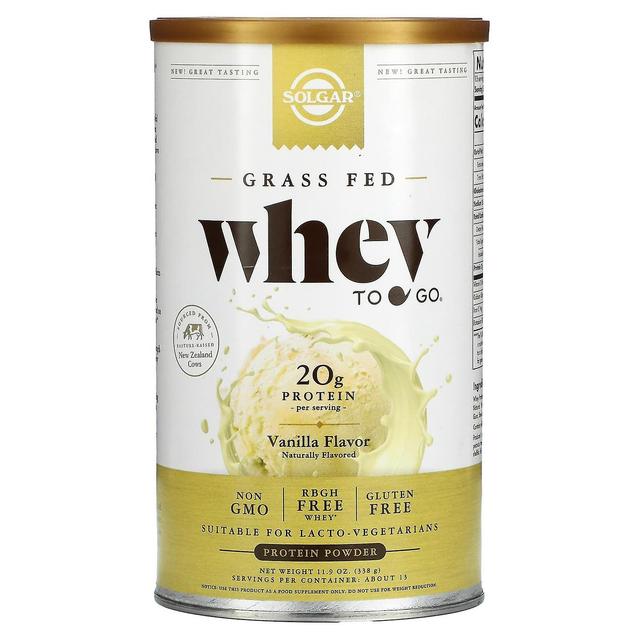 Solgar, Grass Fed Whey To Go, Protein Powder, Vanilla, 11.9 oz (338 g) on Productcaster.