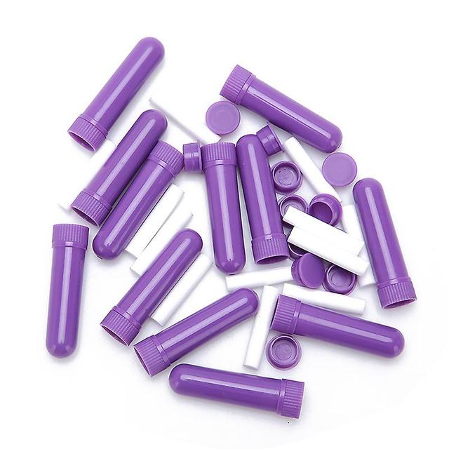 unbrand 12pcs Essential Oil Blank Nasal Inhaler Tubes Muti Color Blank Nasal Containers Purple on Productcaster.