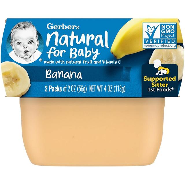 Gerber, Natural for Baby, 1st Foods, Banana, 2 Pack, 2 oz (56 g) Each on Productcaster.